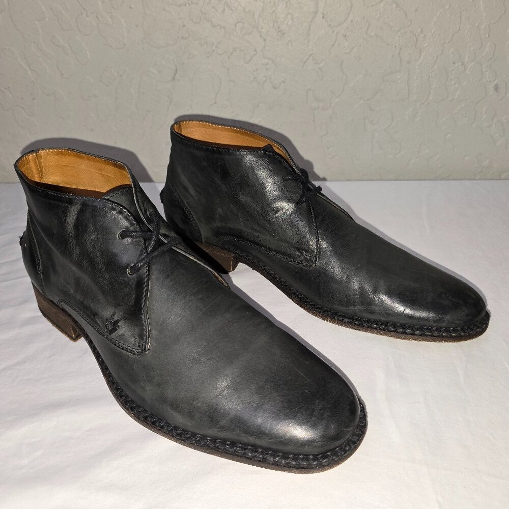 John Varvatos Gray Italian Leather Lace Up Chelsea Ankle Boots Men’s Size 8